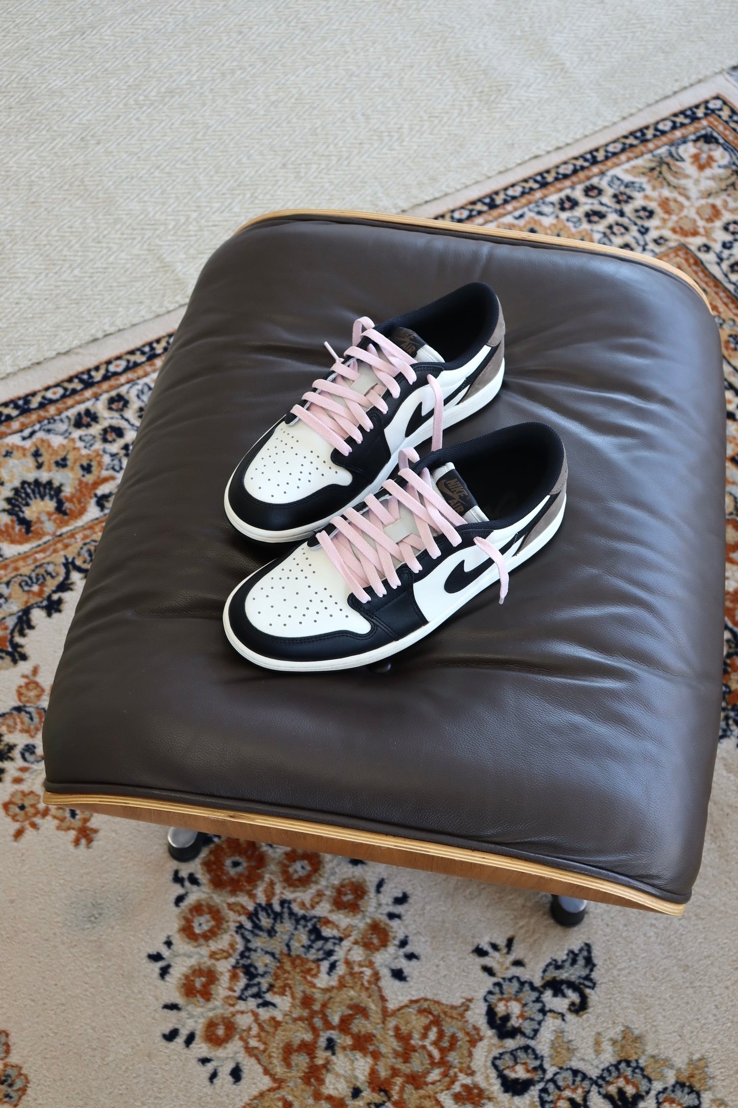 Pastel Pink Jordan Flat Shoelaces